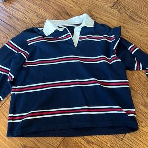 brandy melville john halt collared striped long sleeve